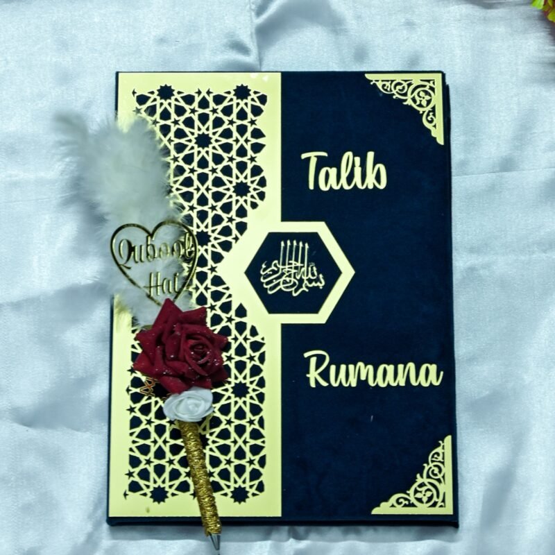 Star Design Nikah Nama Navy Blue,Red